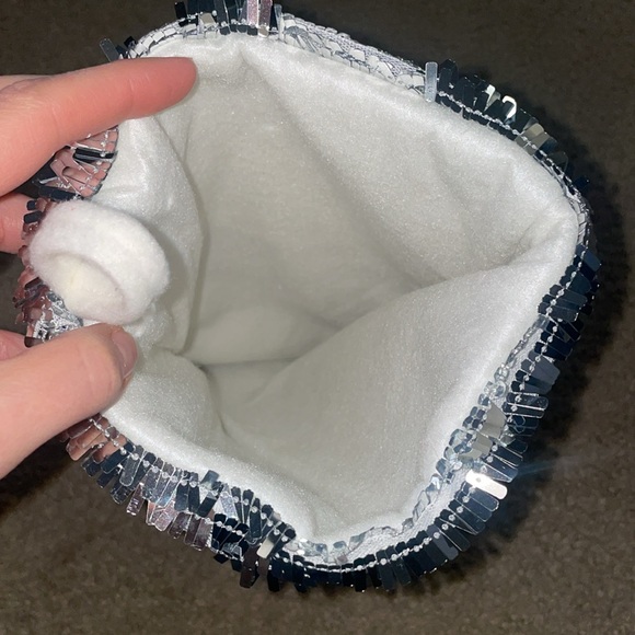 White Stocking with Silver Trim - Picture 3 of 3